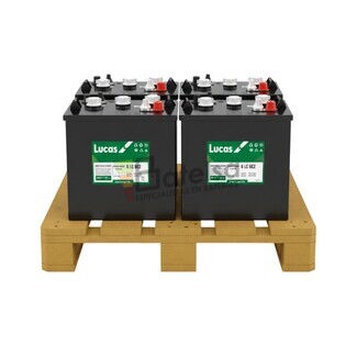 Pack 4 baterias LUCAS LC GC2 | 6 Voltios 225 Amperios C20